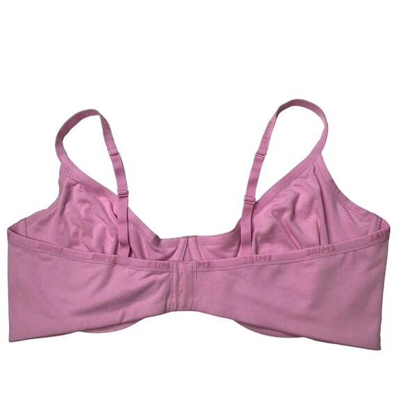 SKIMS Cotton Logo Demi Bra NEW Bubble Gum 44DD - Picture 4 of 12